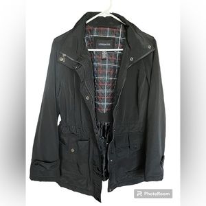 London Fog Womens Zip/Snap Closure Utility Jacket Drawstring Waist Sz Small